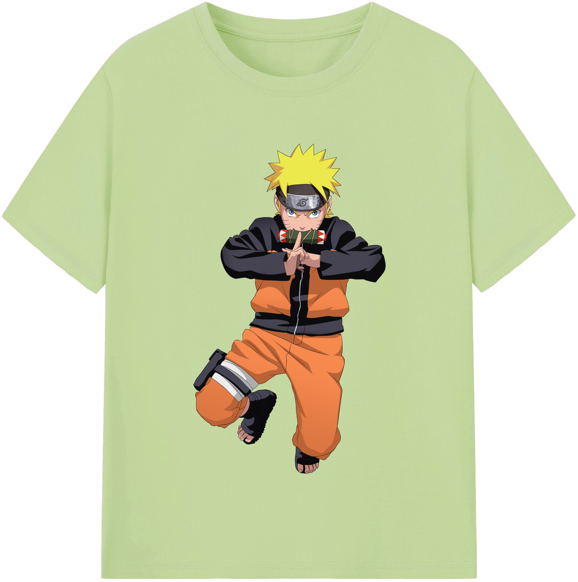 （画像用） NARUTO -ナルト- うずまき ナルト Uzumaki Naruto 綿100％半袖Tシャツ（フロントプリント）